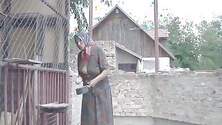 village granny gets her soft pussy fucked by the goatherd