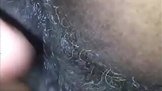 HD Closeup of the brush Black Granny Pussy