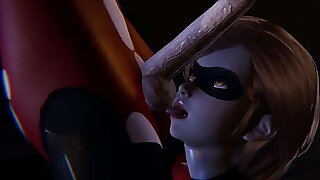 Futa Incredibles - Violet gets creampied hard by Helen Parr - 3D Porn